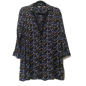 Anthropologie 11.1.Tyhlo Button Front Floral Print Swing Tunic XS